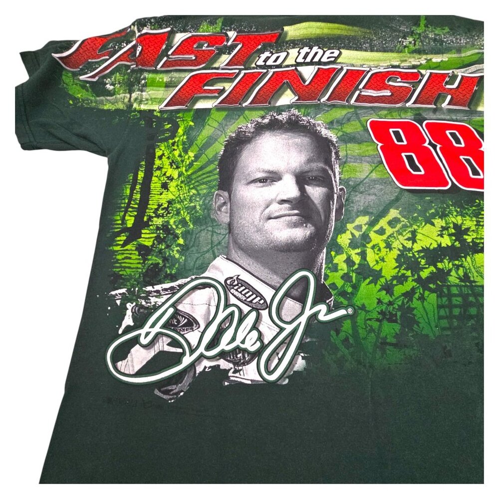 Dale Earnhardt Jr NASCAR AOP Graphic XL Chase Green Short Sleeve 100% Cotton Y2K - Picture 5 of 12